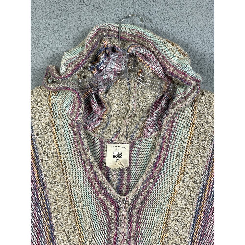 Billabong Womens Size M Pullover Boho Knit Sweater With Hood Beach - Picture 3 of 8